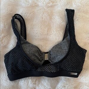 Bombshell Sportswear Black and Gray Mesh Sports Bra